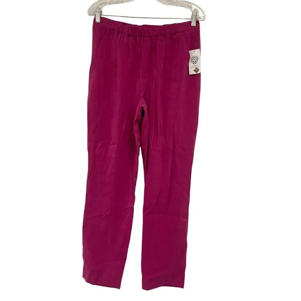 Vince Camuto Womens Dress Pants Size 8 Fuchsia Pink Straight Leg Pull On NWT